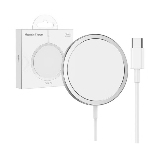 Hoco Magnetic Wireless Fast Charger CW30 Pro Original Series Silver